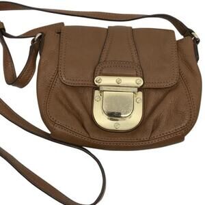 Michael Kors Crossbody Leather Gold Buckle